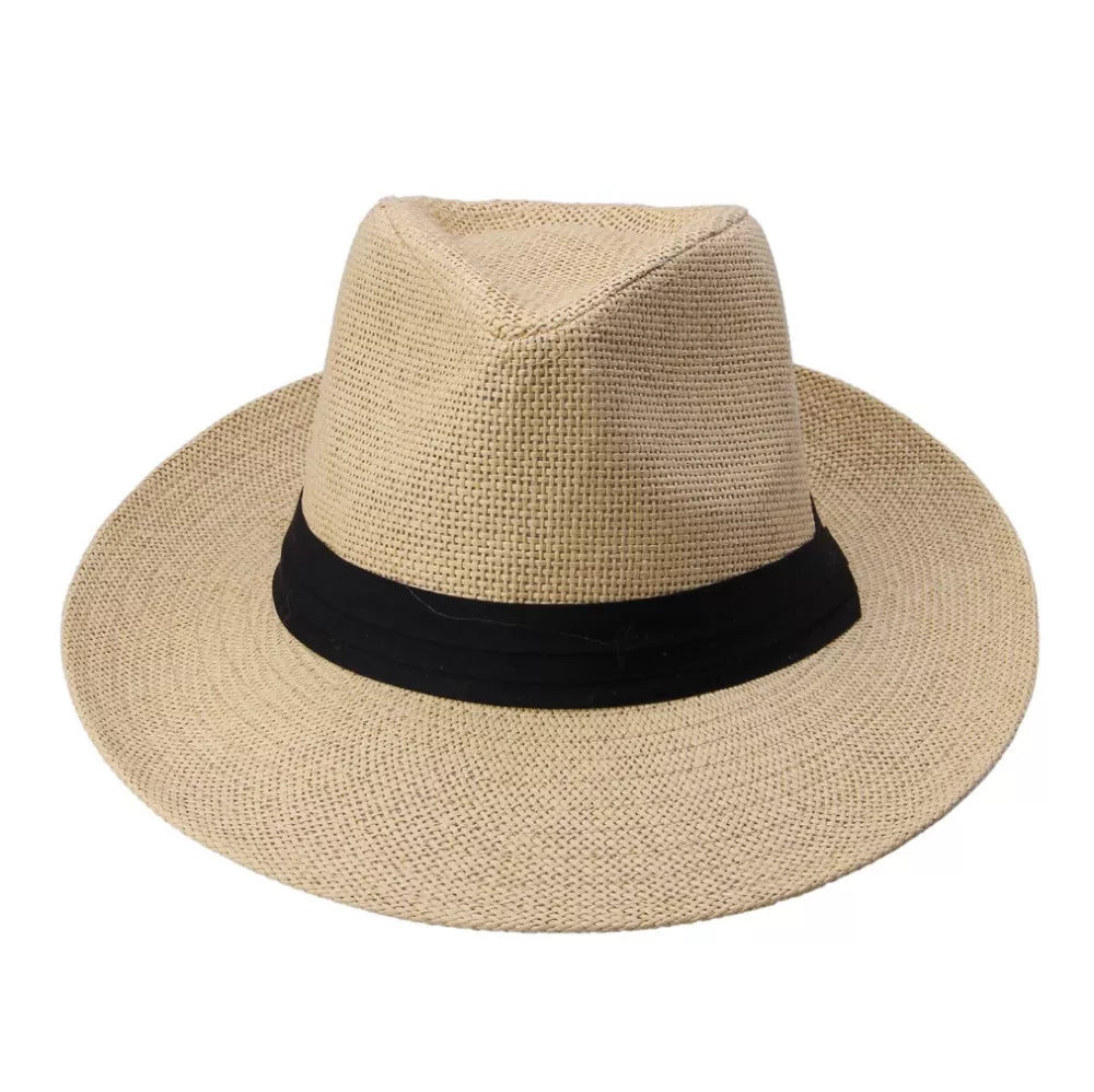 Hot  Fashion Summer Casual Unisex Beach Trilby Large Brim Jazz Sun Hat - My Store