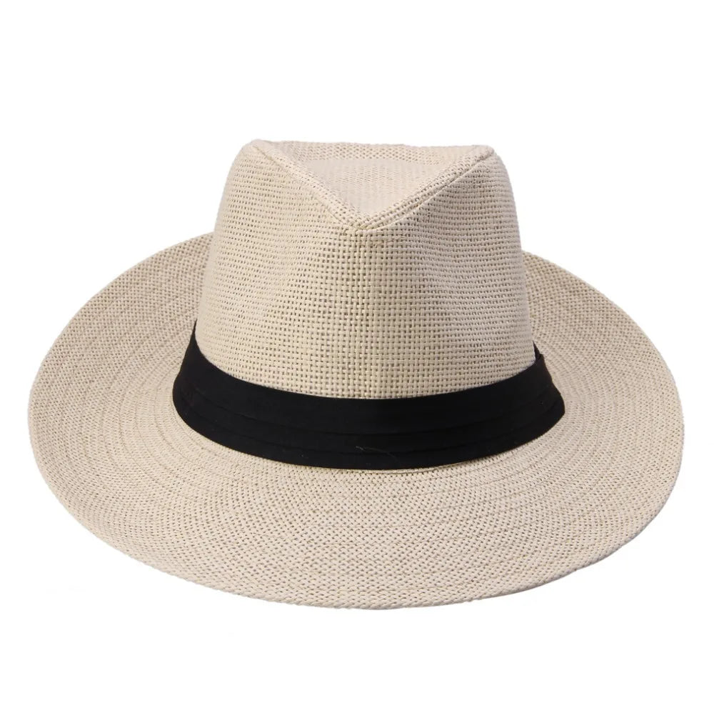 Hot  Fashion Summer Casual Unisex Beach Trilby Large Brim Jazz Sun Hat - My Store