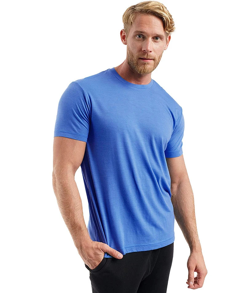 100% Merino Wool T-Shirt Men Short Sleeve - My Store