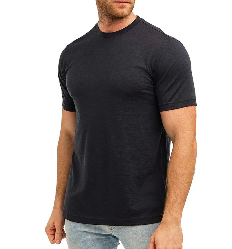 100% Merino Wool T-Shirt Men Short Sleeve - My Store