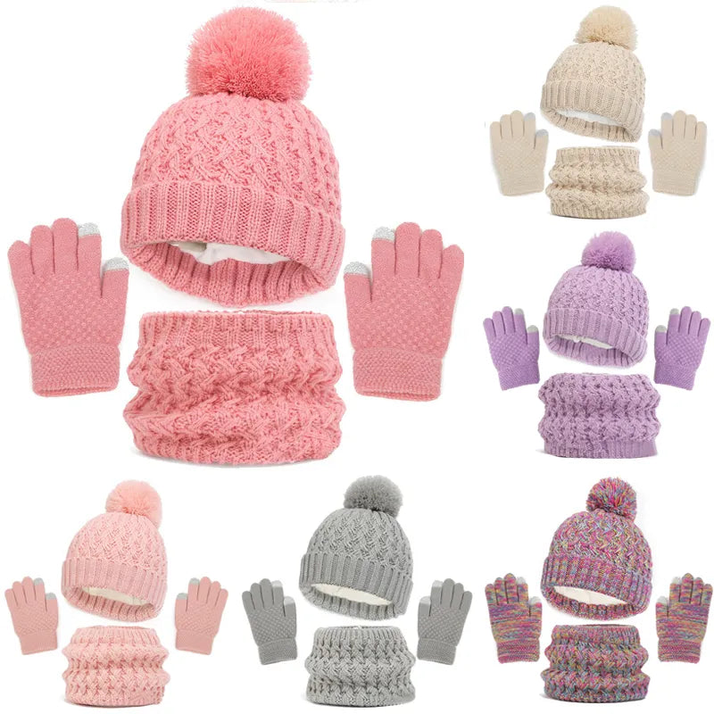 Children's Winter Hat Scarf and Gloves Luxury Set - My Store