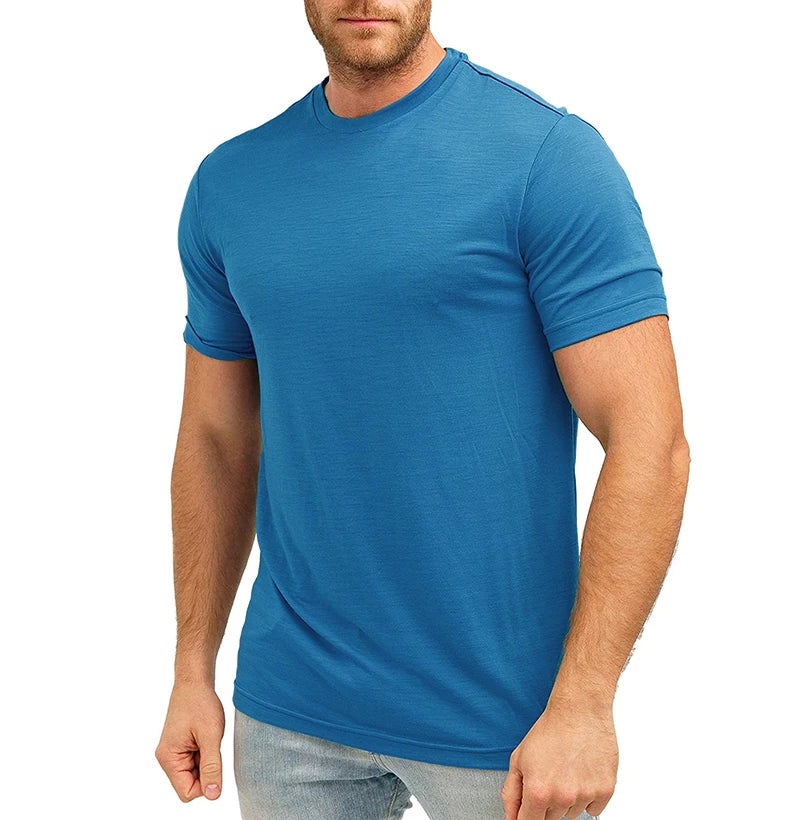 100% Merino Wool T-Shirt Men Short Sleeve - My Store