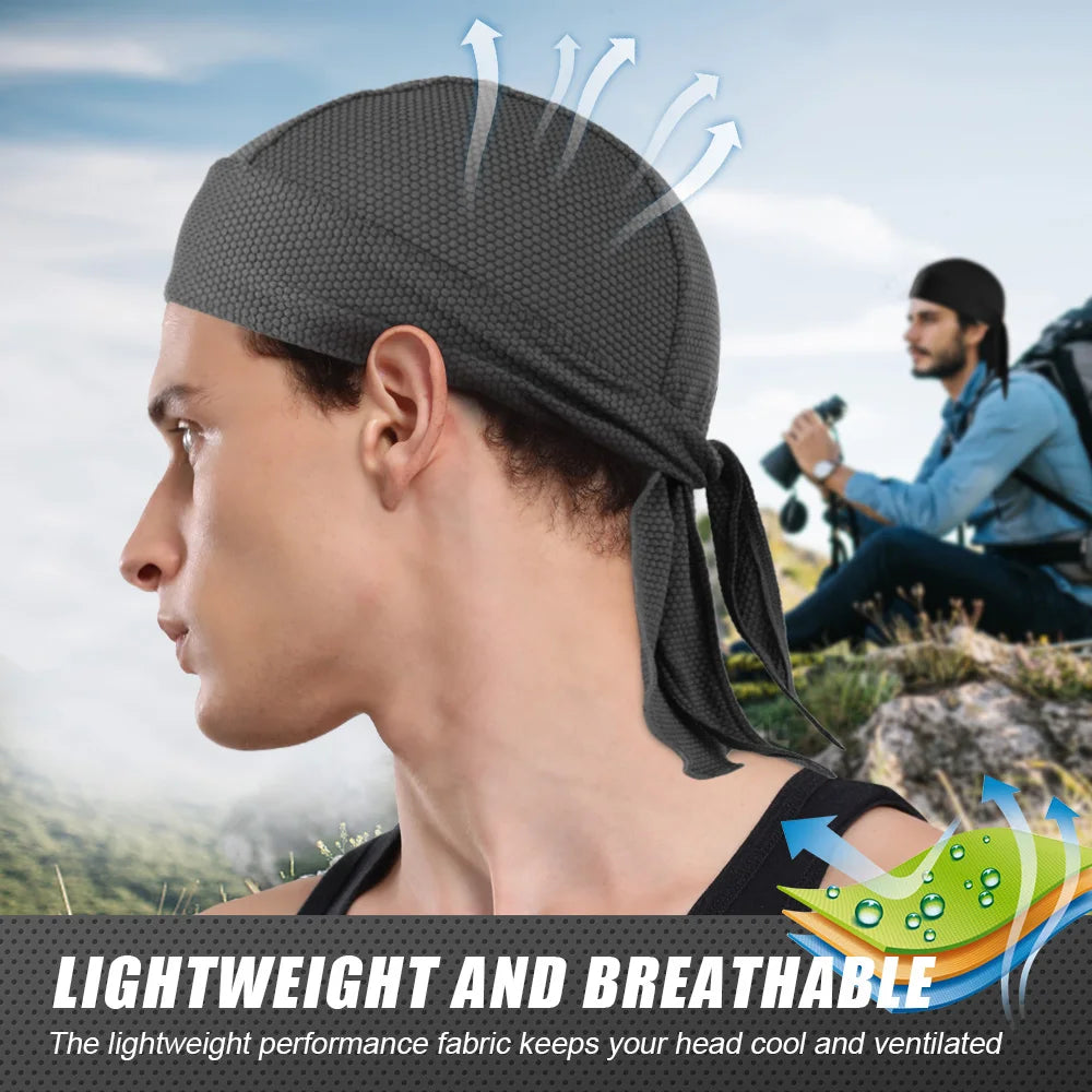 Sports Headscarf HipHop Cap Pirate Headband Lightweight Breathable Hiking Running Bandana Hat Headwear for Men Women Summer - My Store