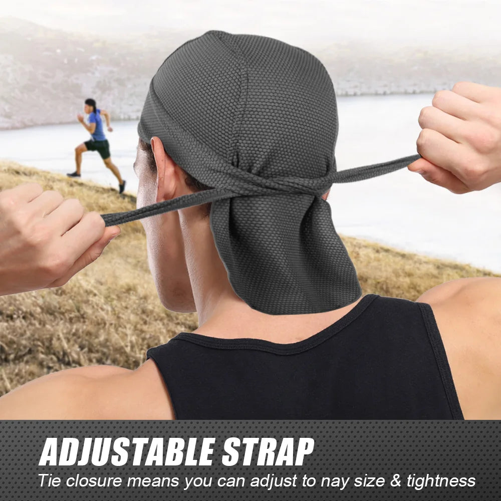 Sports Headscarf HipHop Cap Pirate Headband Lightweight Breathable Hiking Running Bandana Hat Headwear for Men Women Summer - My Store