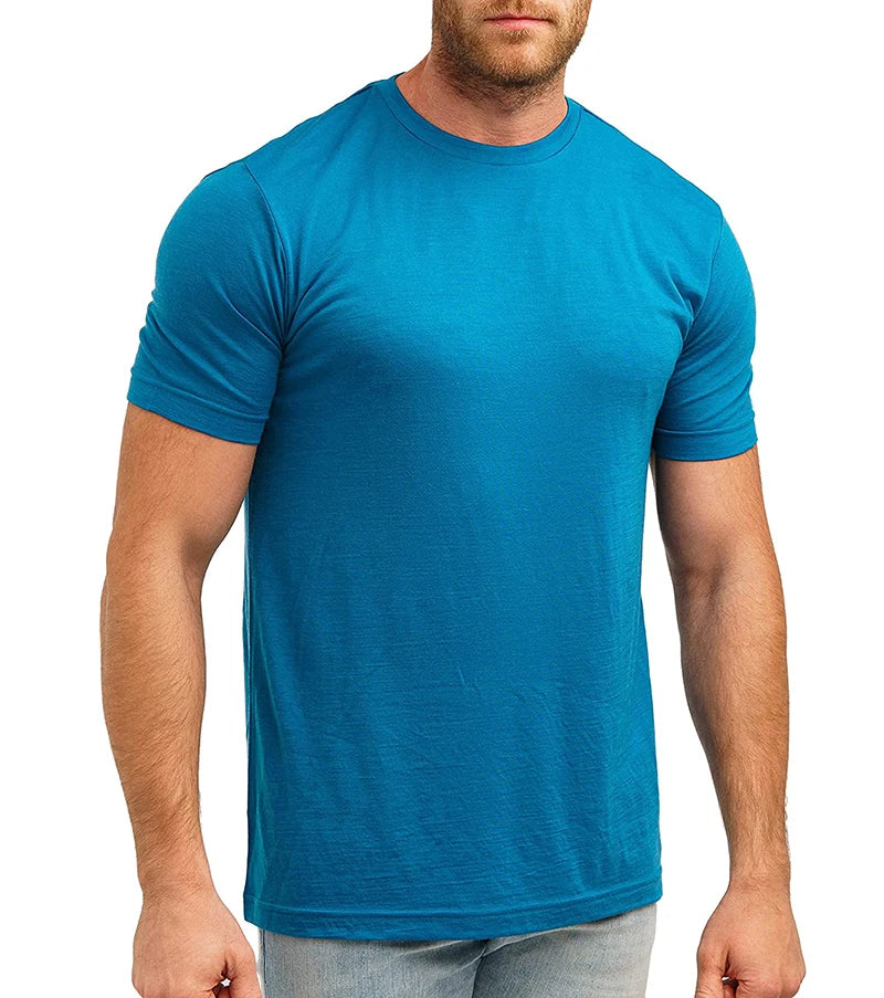 100% Merino Wool T-Shirt Men Short Sleeve - My Store