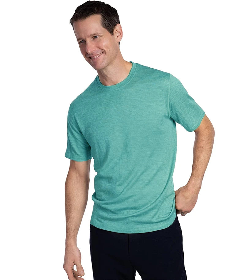 100% Merino Wool T-Shirt Men Short Sleeve - My Store